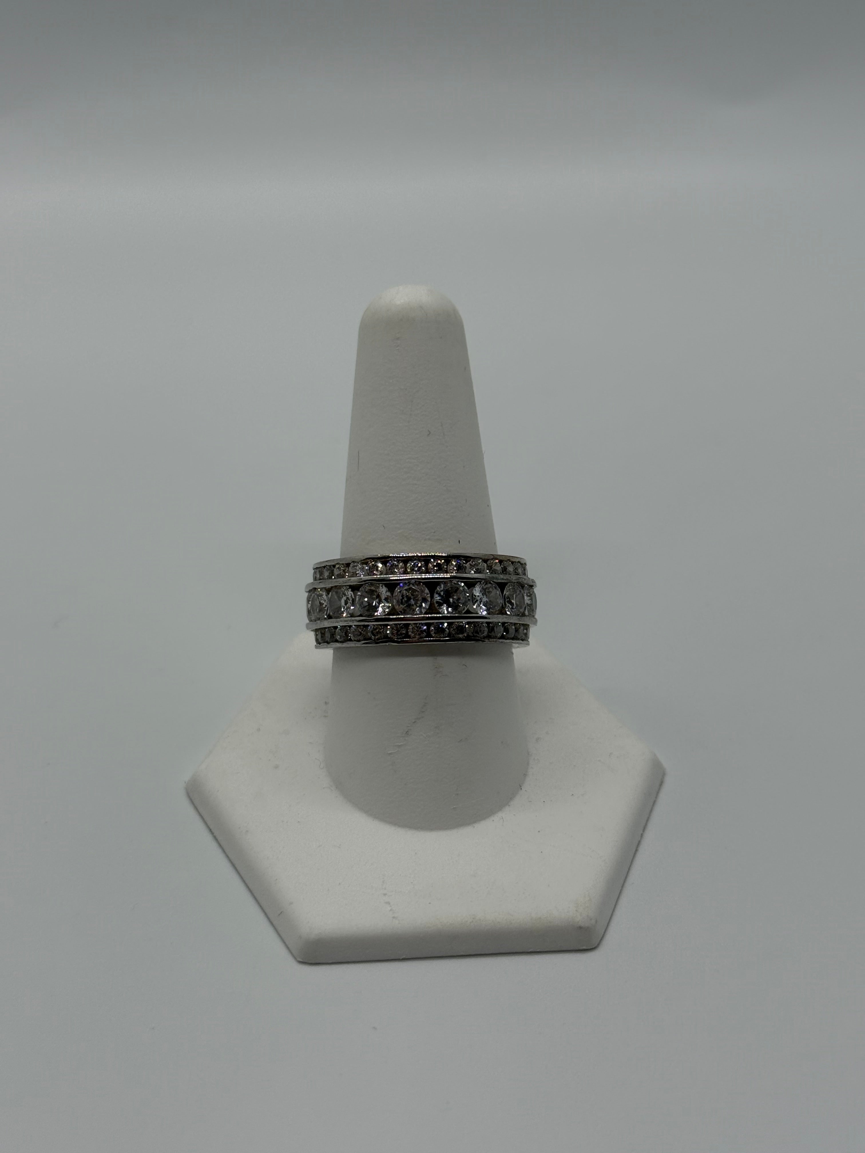 925 Silver Round CZ Ring