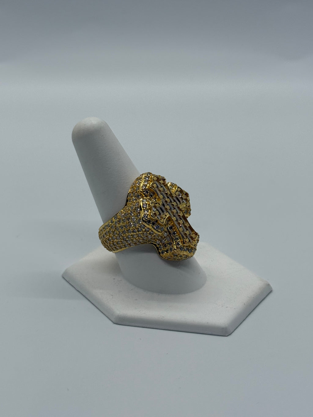 14k Yellow Gold Vermeil Cross Ring