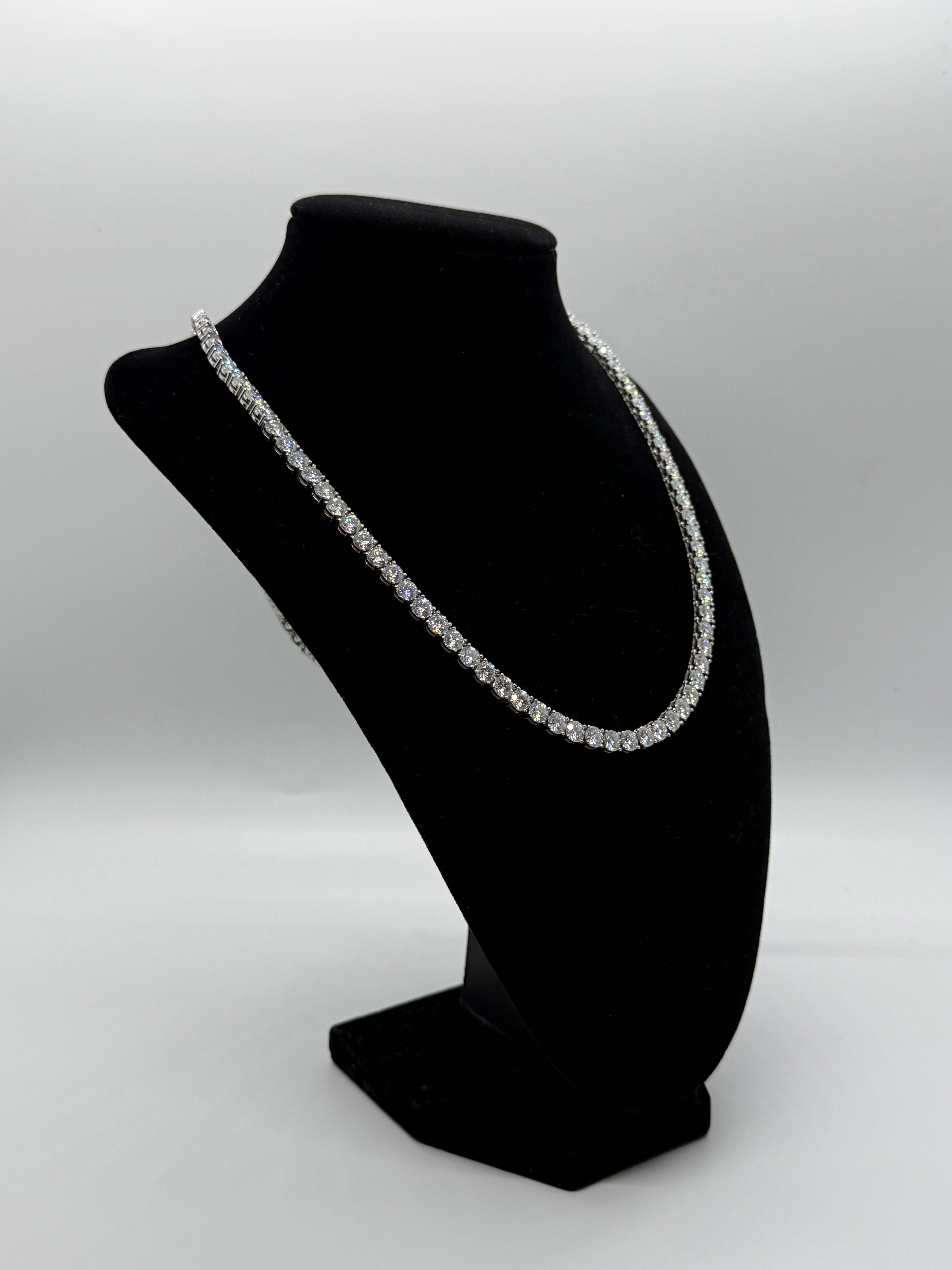 5mm 24" VVS Moissanite 925 Silver Tennis Chain