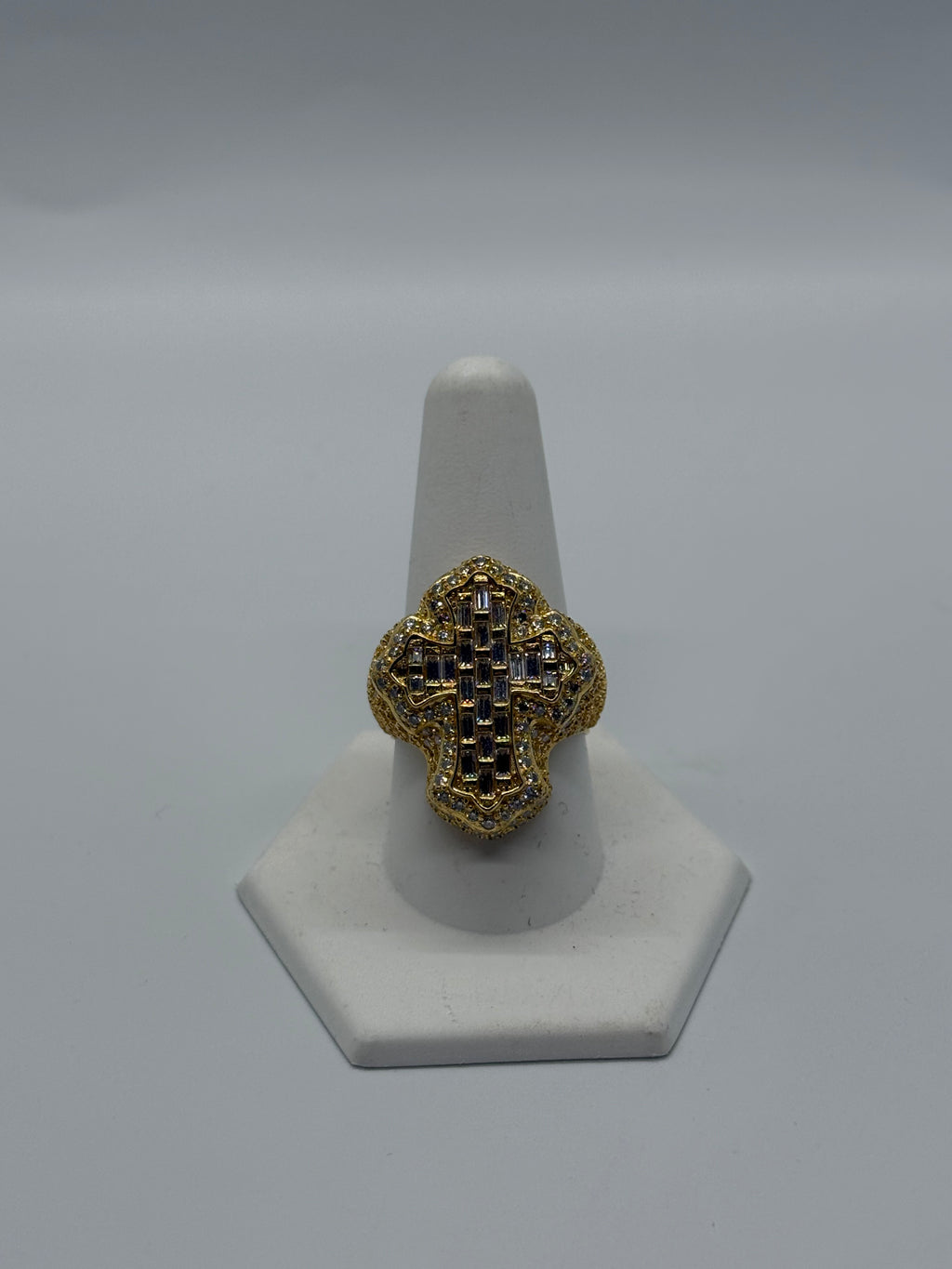 14k Yellow Gold Vermeil Cross Ring