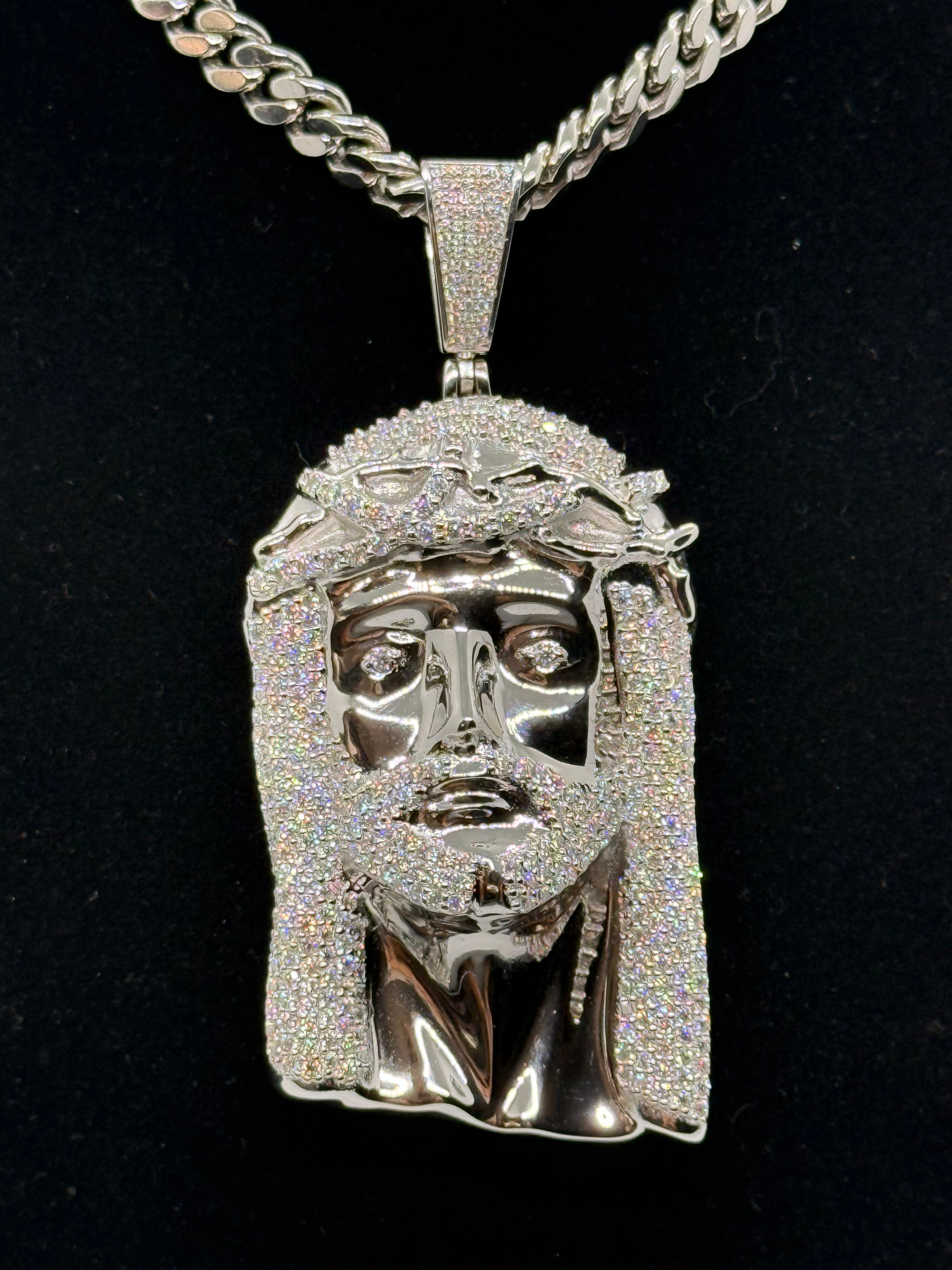 VVS Moissanite 925 Silver Jesus Pendant