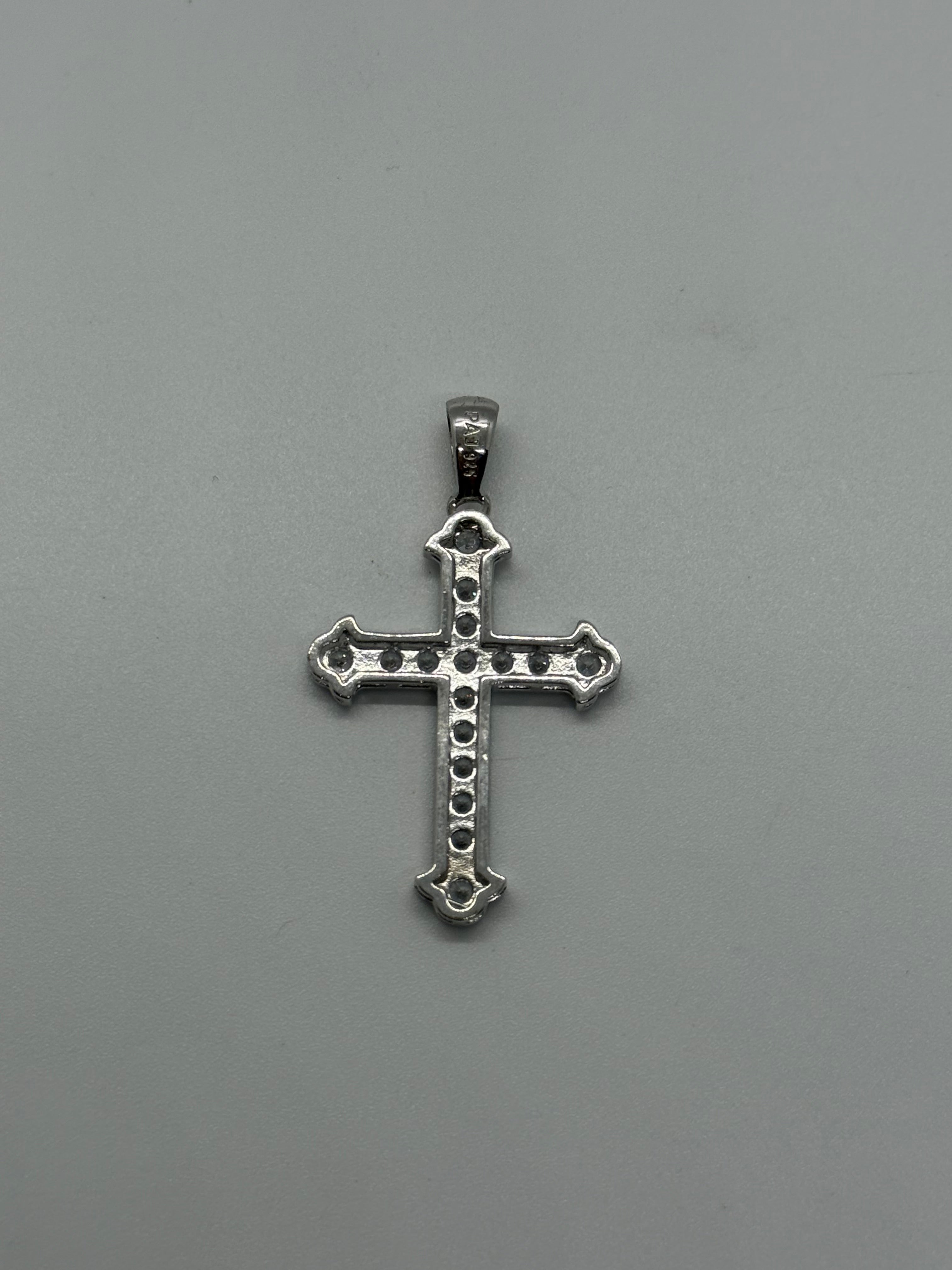 925 Silver CZ Cross Pendant