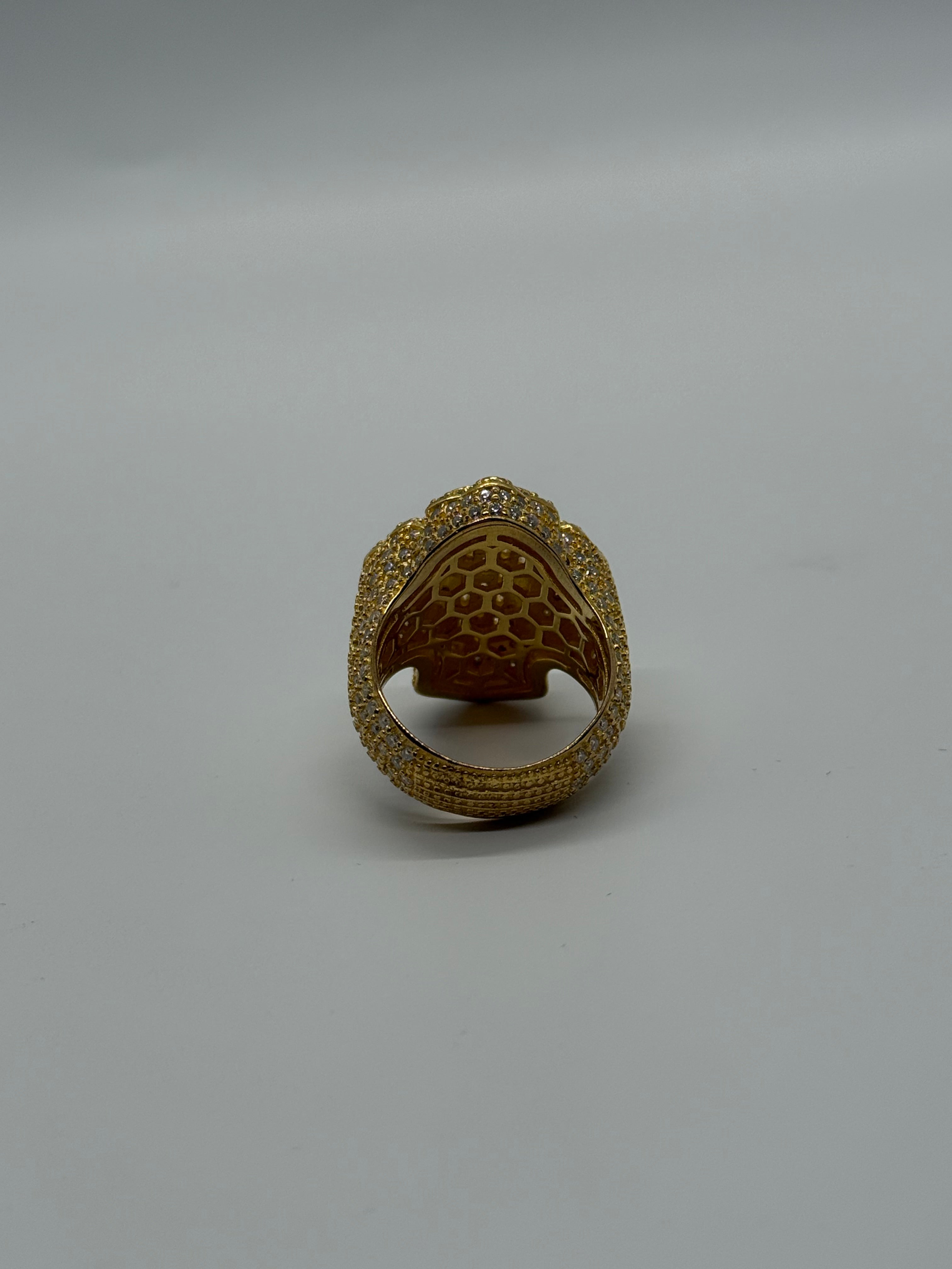 14k Yellow Gold Vermeil Cross Ring