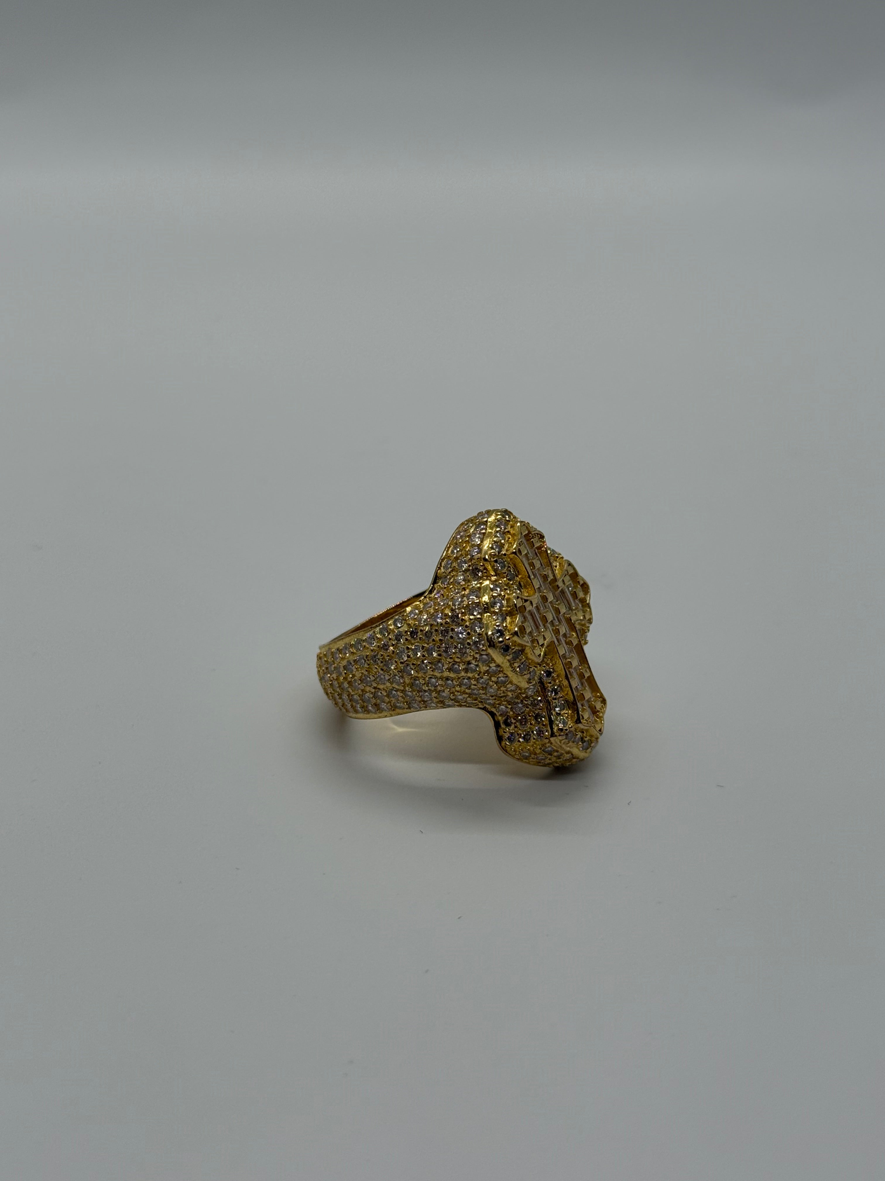 14k Yellow Gold Vermeil Cross Ring