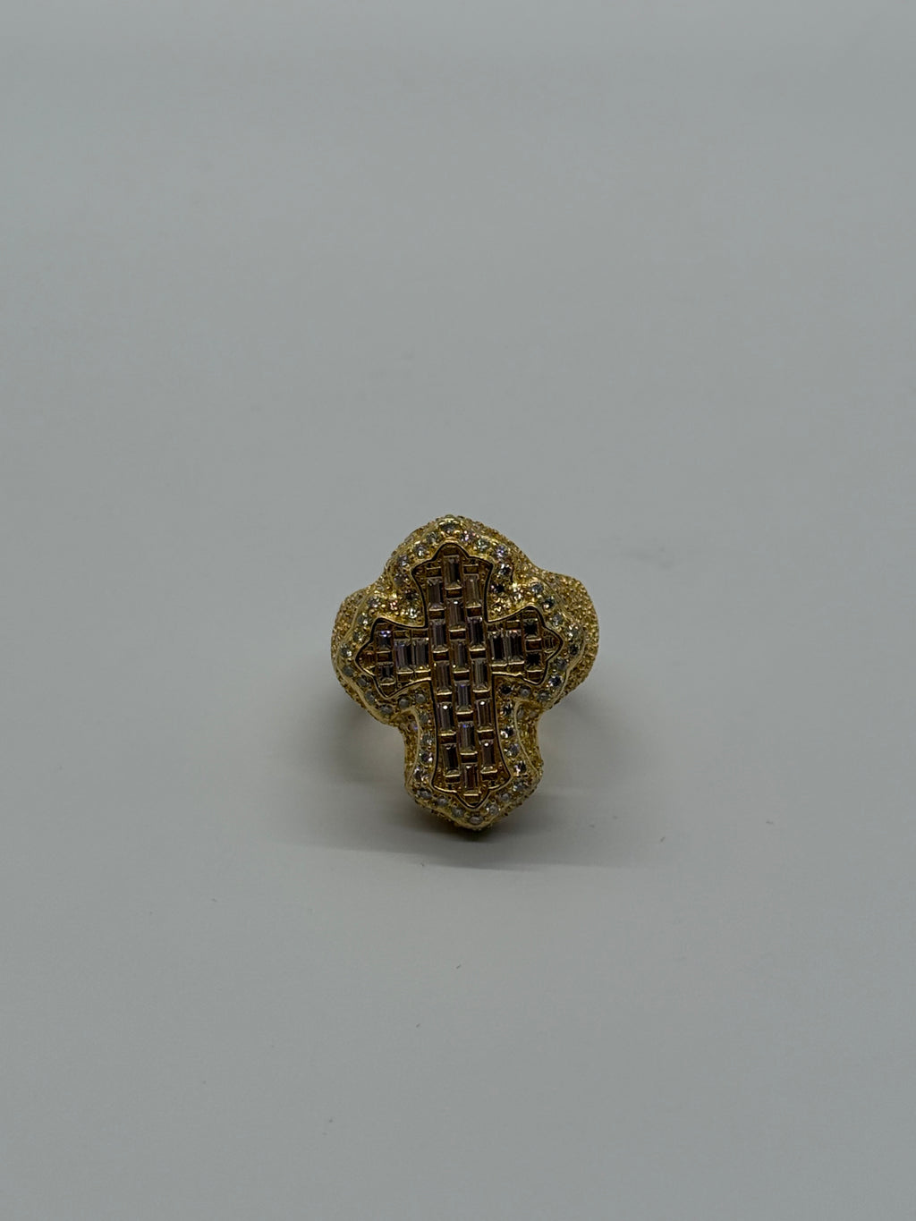 14k Yellow Gold Vermeil Cross Ring