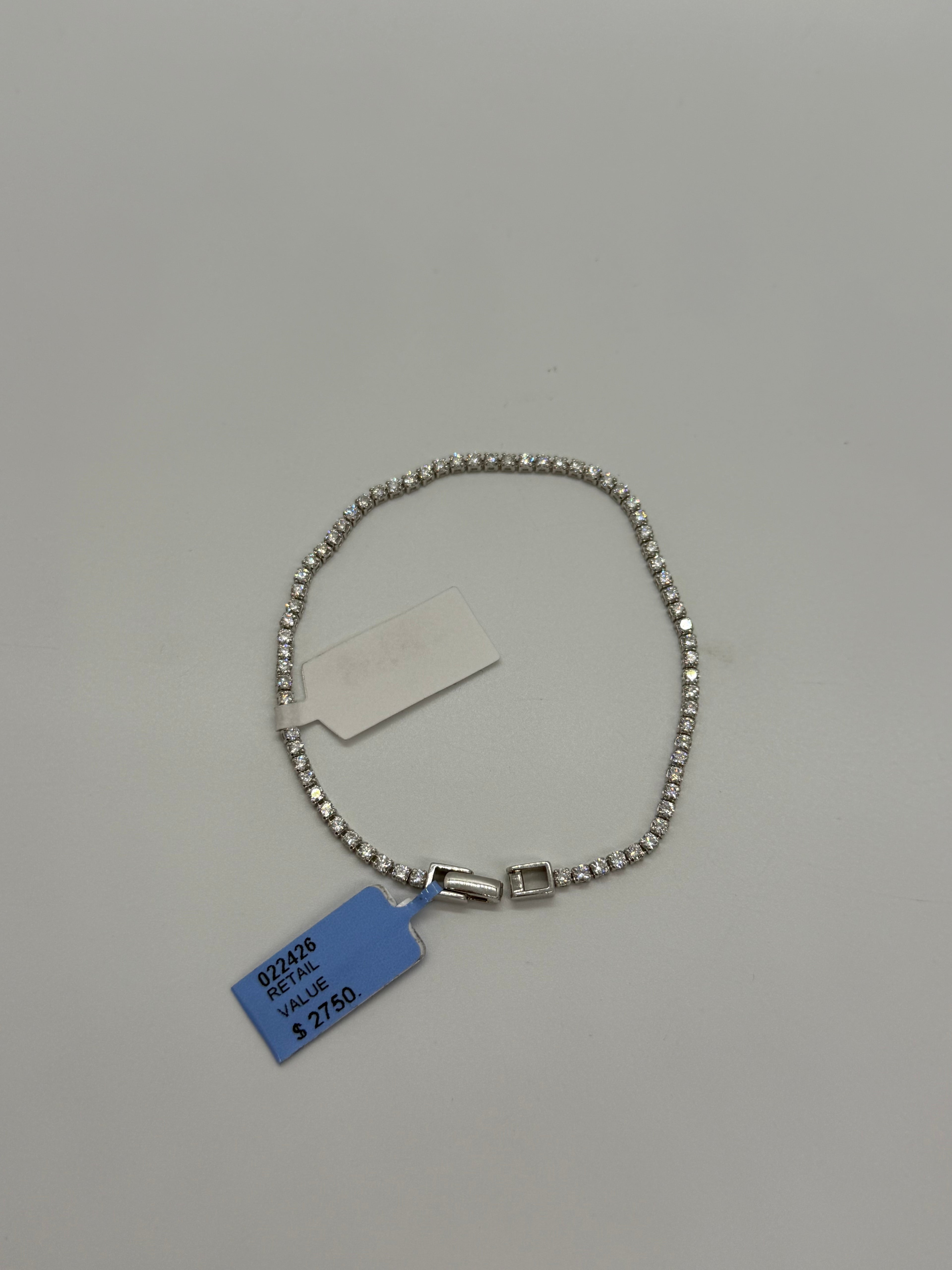 10k White Gold Lab Diamond Tennis Bracelet