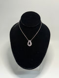 14k White Gold Lab Diamond Teardrop Pendant