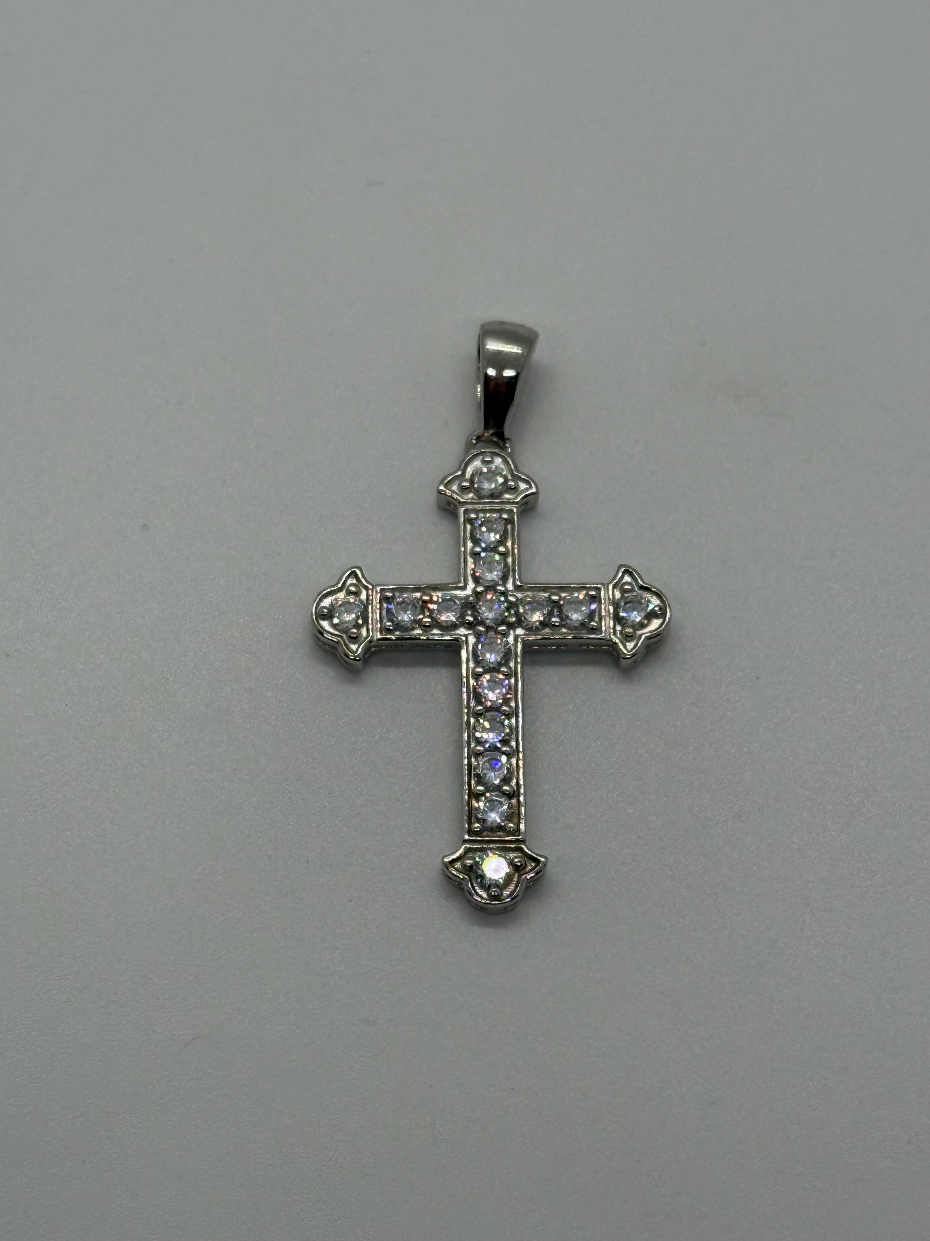925 Silver CZ Cross Pendant