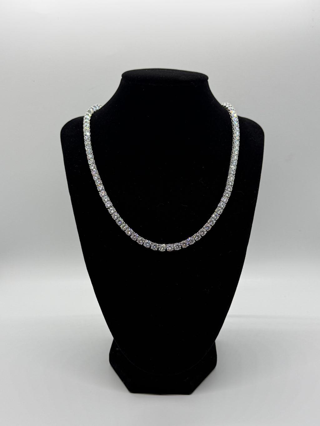 5mm 24" VVS Moissanite 925 Silver Tennis Chain