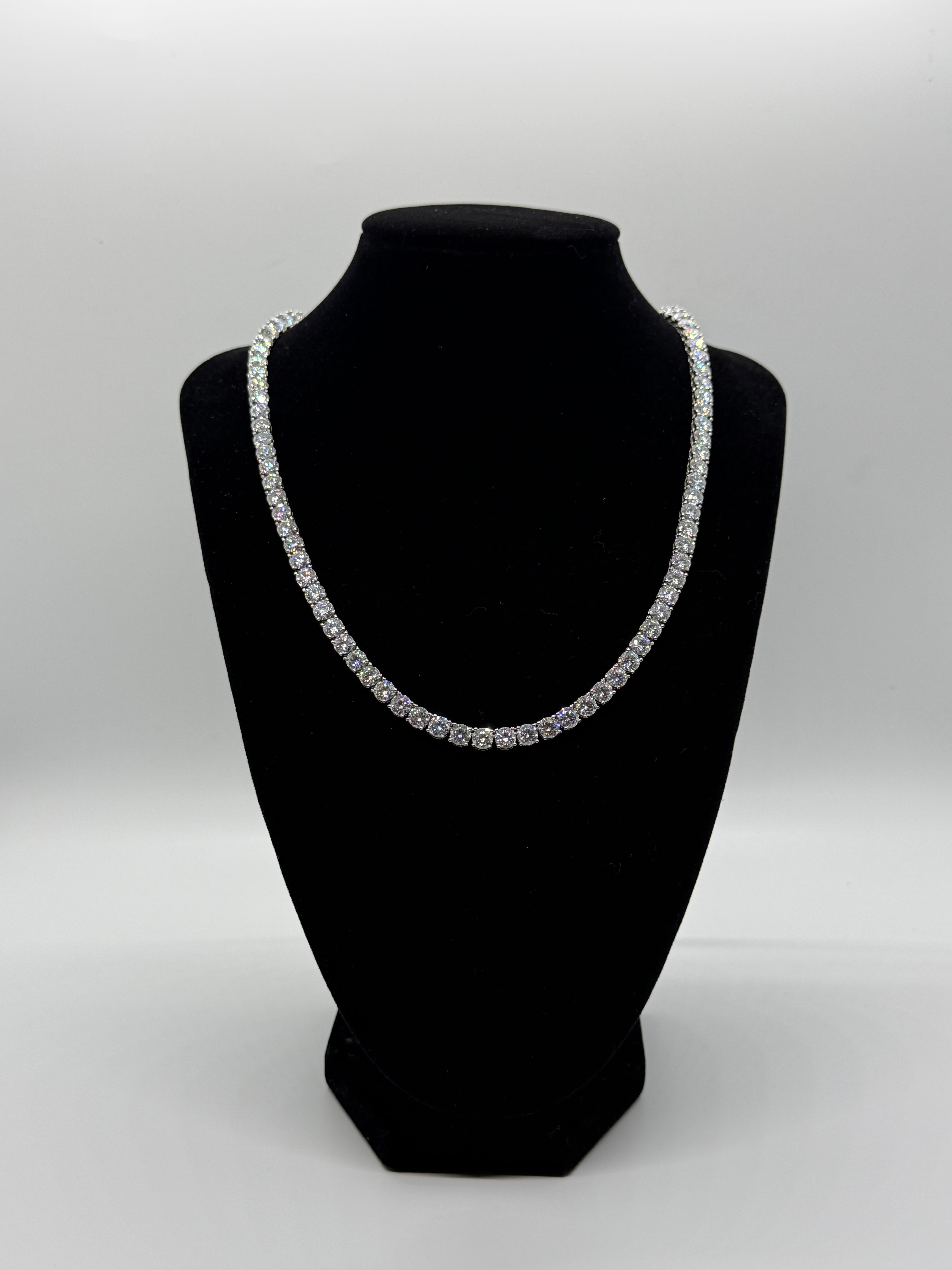 5mm 24" VVS Moissanite 925 Silver Tennis Chain