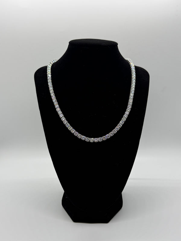 5mm 24" VVS Moissanite 925 Silver Tennis Chain